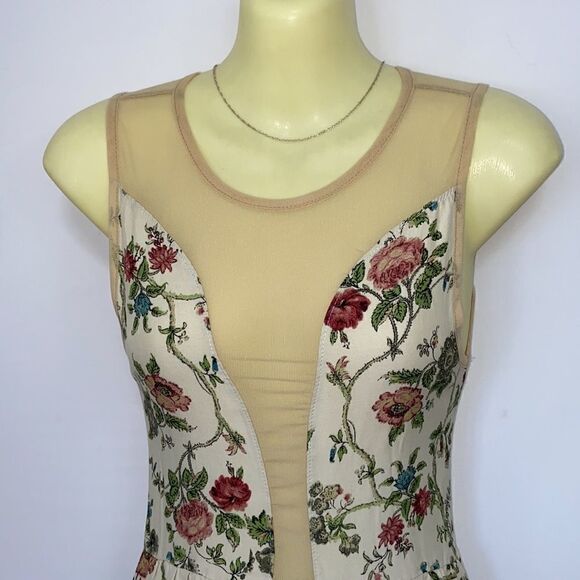 For Love And Lemons Dress Beige Net Floral Fit&Flare Dress Excellent S… - Picture 2 of 8